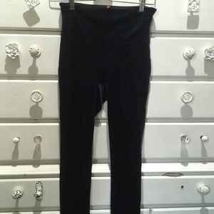 Spanx blue velvet high waisted leggings